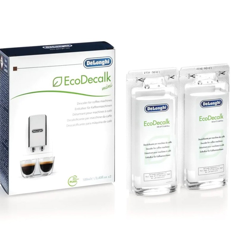 EcoDecalk Mini - 2 doses de 100 ml de détartrant pour machine à café  Délonghi