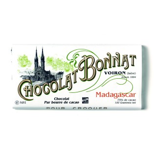 Madagascar Noir 75% - Tablette de chocolat noir 100g Bonnat