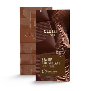 Praliné Croustillant 100g - Tablette de Chocolat au Lait Cluizel