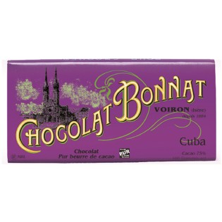 Cuba Noir 75% - Tablette de chocolat noir 100g Bonnat