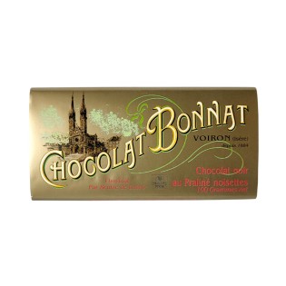 Praliné Noisettes Noir - Tablette de chocolat 100g Bonnat