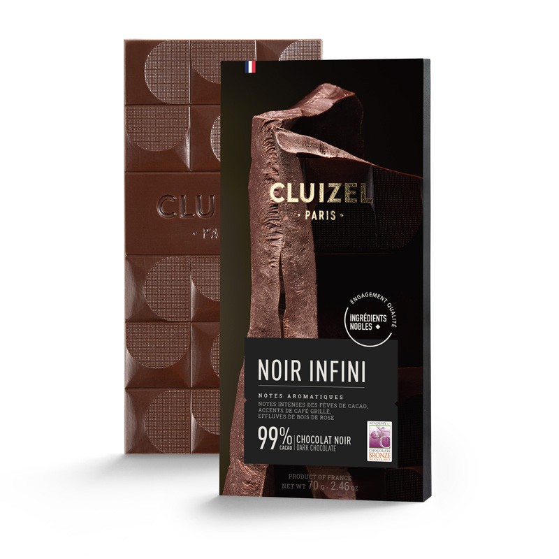 Noir Infini 99% 70g - Tablette de Chocolat noir Cluizel