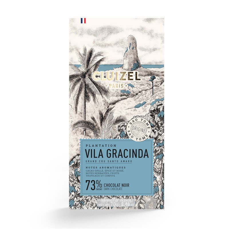 Vila Gracinda Sao Tomé 73% 70g - Tablette de chocolat noir Cluizel