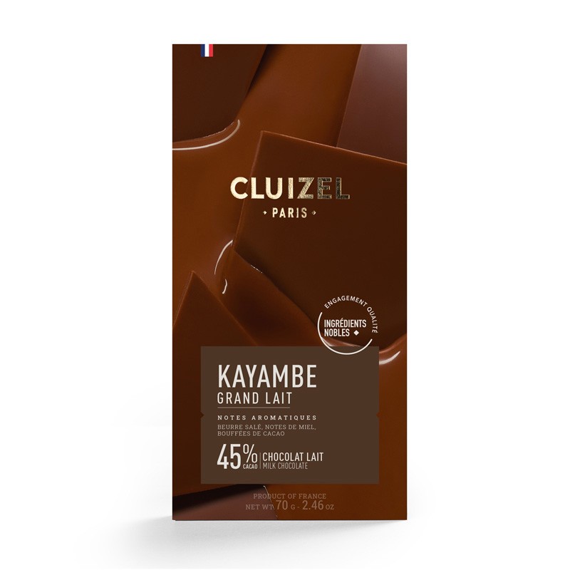 Kayambe Grand Lait 45% 70g - Tablette de chocolat au lait Cluizel