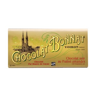 Praliné Amandes Noir - Tablette de chocolat 100g Bonnat