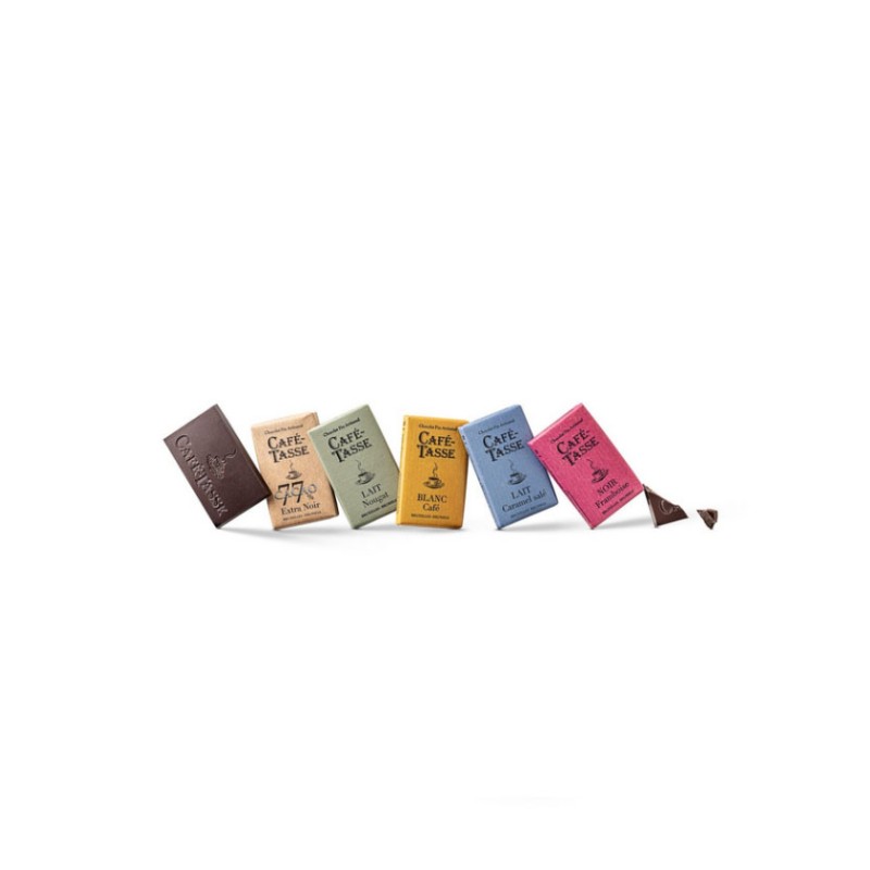 Reglette 26 Mini Tablettes de Chocolat assortis Café-Tasse